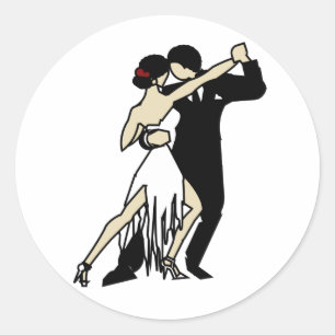 Tango-Tänzer Runder Aufkleber