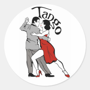 Tango-Tänzer Runder Aufkleber
