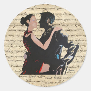 Tango-Tänzer Runder Aufkleber