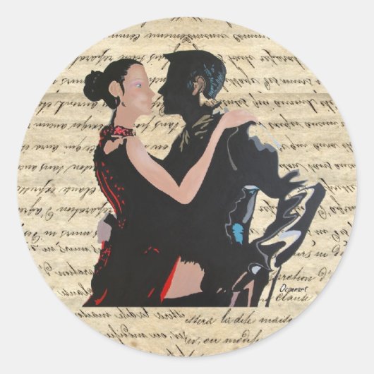 Tango-Tänzer Runder Aufkleber (Vorderseite)