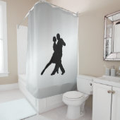 Tango-Tänzer Silhouette 2 Silber Duschvorhang (Beispiel)