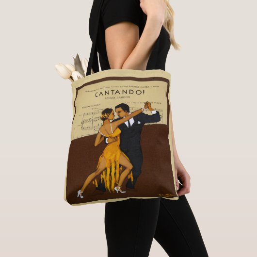 Tango-Tänzer-Vintage Plakat-Druck-Taschen-Tasche Tasche (Von Nahem)