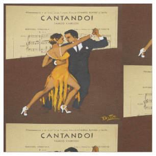 Tango-Tänzer-Vintages Plakat-Druck-Gewebe Stoff