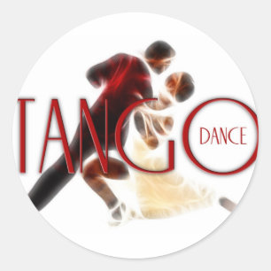 Tango tanzt rot runder aufkleber