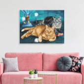 Tango und Vangogh Cats Portrait Leinwanddruck (Insitu (Wohnzimmer))