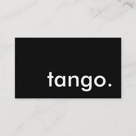 Tango. Visitenkarte (Vorderseite)