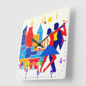 Tango Wall Clock Quadratische Wanduhr (Winkel)