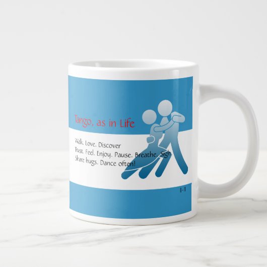 Tango, wie in Life - A Tango Haiku (Cabeceo) Jumbo-Tasse (Rechts)