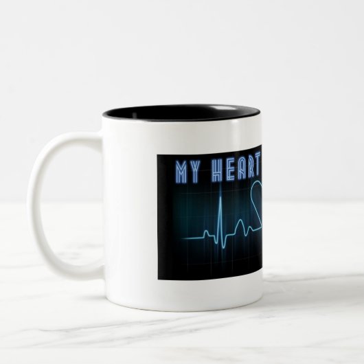 Tangoherzschlag-Tasse Zweifarbige Tasse (Links)