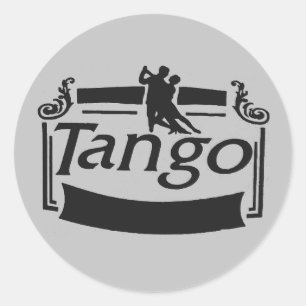 Tangotänzerentwurf! Runder Aufkleber