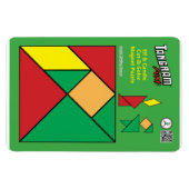 Tangram Christmas Elf Magnet - Elf mit Kerze (Horizontal)