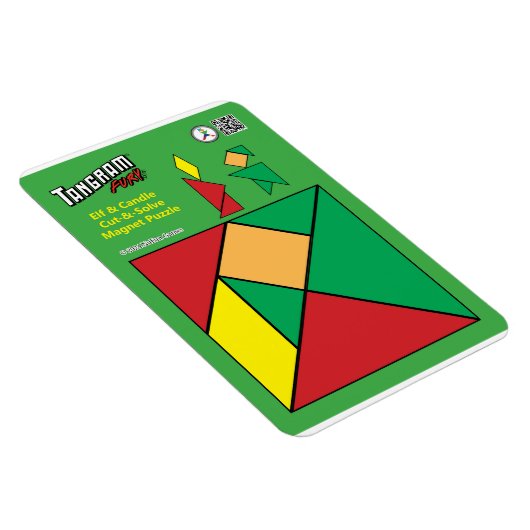 Tangram Christmas Elf Magnet - Elf mit Kerze (Rechte Seite)