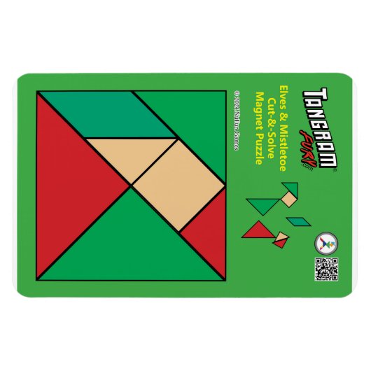 Tangram Christmas Elf Magnet - Unter dem Mistleton (Horizontal)