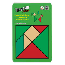 Tangram Christmas Elf Magnet - Unter dem Mistleton
