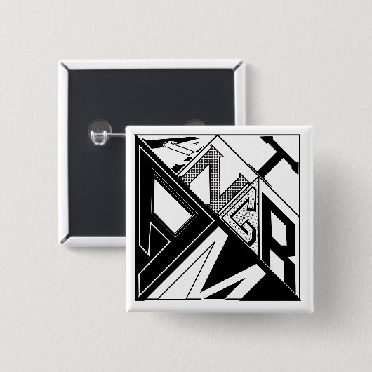 Tangram Entwurf-RokCloneDesigns Vorlagen-Knopf Button (Vorne & Hinten)