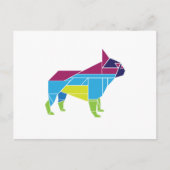 Tangram Frenchie, mehrfarbig Postkarte (Vorderseite)