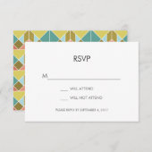 Tangram Heart Wedding RSVP Card (Vorne/Hinten)