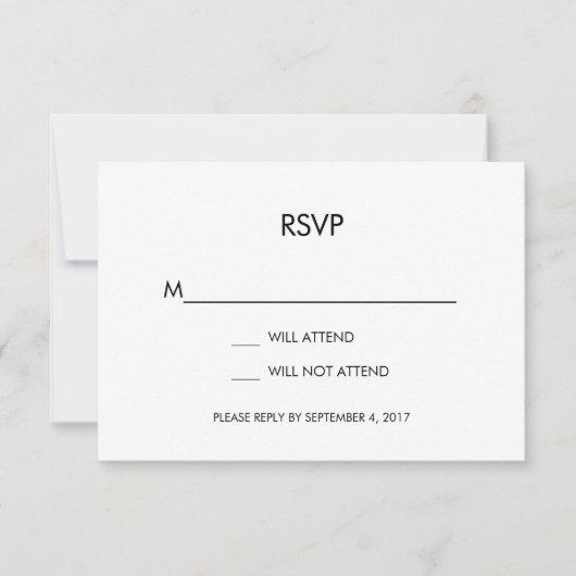 Tangram Heart Wedding RSVP Card Black Gold Silver (Vorderseite)