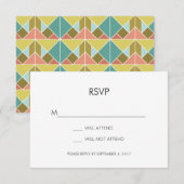 Tangram Heart Wedding RSVP Card Karte (Vorne/Hinten)