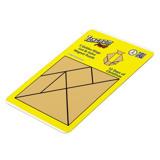 Tangram Magnet Puzzle - 5 Goldene Ringe (Linke Seite)