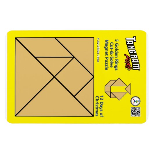 Tangram Magnet Puzzle - 5 Goldene Ringe (Horizontal)