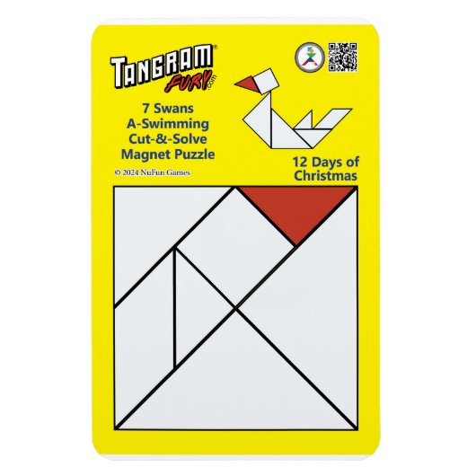 Tangram Magnet Puzzle - 7 Schwäne A-Schwimmen (Vertikal)