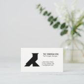 Tangram Owl Black Geometric Shape Simple White Visitenkarte (Stehend Vorderseite)