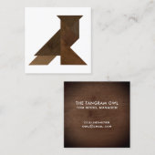 Tangram Owl Woods Modern Design Quadratische Visitenkarte (Vorne/Hinten)