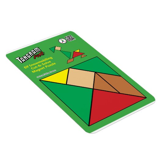 Tangram Quirky Elf Magnet - Snowmobiling (Rechte Seite)