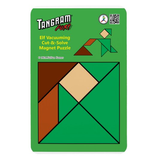Tangram Quirky Elf Magnet - Vacuuming (Vertikal)