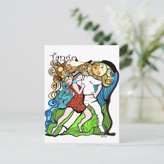 Tangueritos und die Sun Tango Postkarte (Stehend Vorderseite)
