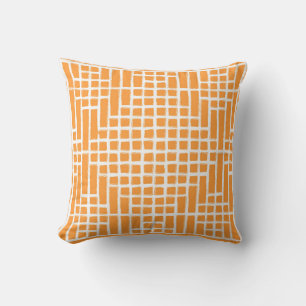 Tangy Orange Square Pattern Kissen