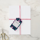 Tangy Tendrils Pink Navy Geschenkanhänger (Mit Garn)