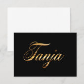 Tanja gold Design Lettering Karte (Vorne/Hinten)