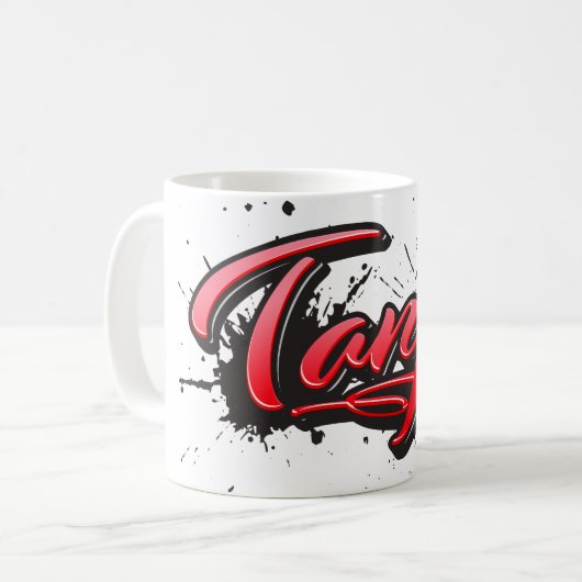 Tanja red Heart Graffiti Tasse Kaffeetasse (Vorderseite Links)