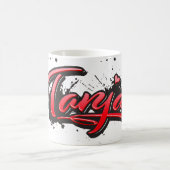 Tanja red Heart Graffiti Tasse Kaffeetasse (Mittel)
