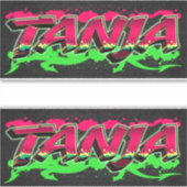 Tanja Vorname Name Graffiti Aufkleber Sticker (Vorderseite)