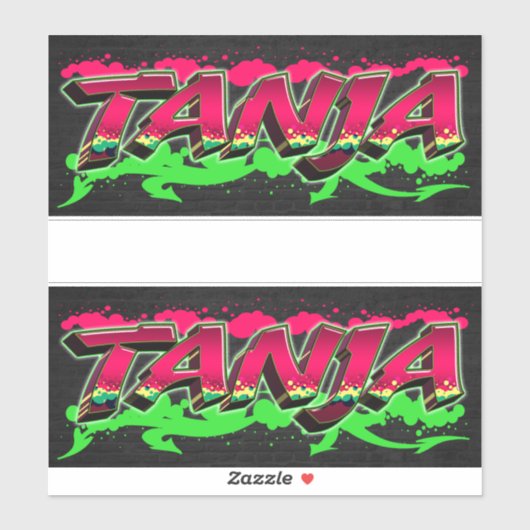 Tanja Vorname Name Graffiti Aufkleber Sticker (Blatt)