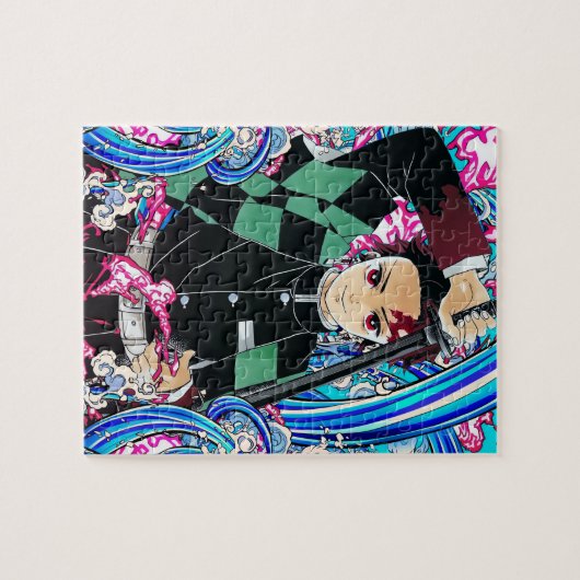 Tanjiro Kamado Blue Puzzle (Horizontal)