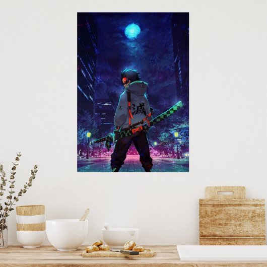 Tanjiro Kamado Demon Slayer Der Mond Poster (Küche)