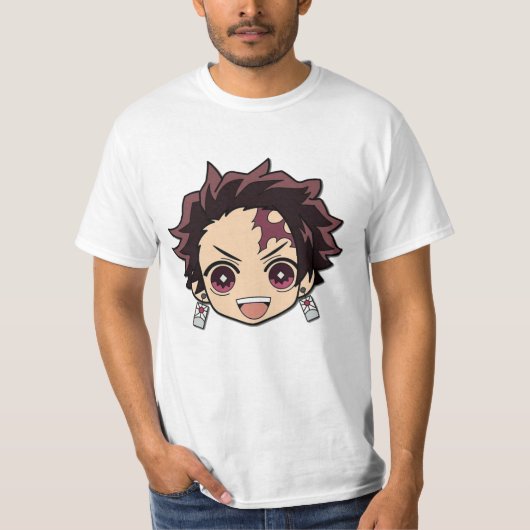 Tanjiro kamado Gesicht glücklich T-Shirt (Vorderseite)