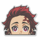 Tanjiro Kamado Peeker Sticker - Demon Slayer Decal (Vorderseite)