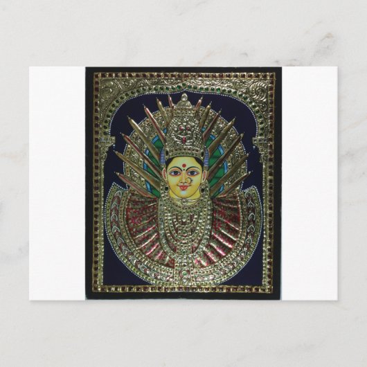 Tanjore Adi Parashakti Painting Postkarte (Vorderseite)