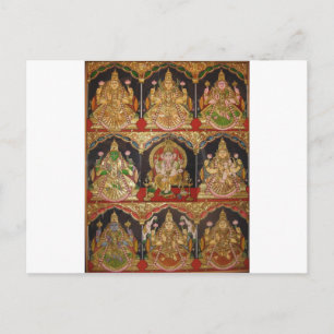 TANJORE MALEREI ASHTALAKSHMI SÜDINDIEN POSTKARTE