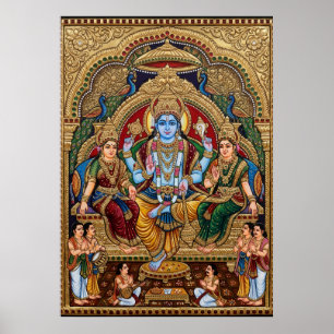 Tanjore Vishnu Devotional Poster Traditionelle I