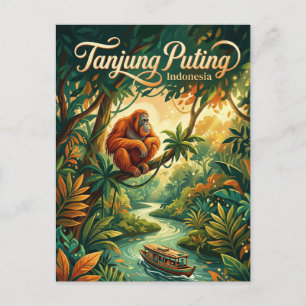 Tanjung-Puting-Nationalpark Indonesien Postkarte