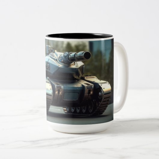 Tank aus einer anderen Realität Zweifarbige Tasse (VorderseiteRechts)