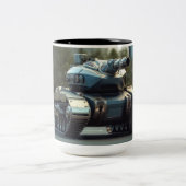 Tank aus einer anderen Realität Zweifarbige Tasse (Mittel)