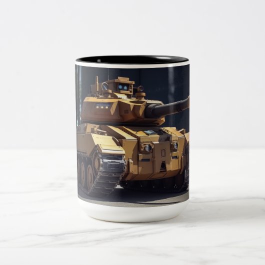Tank aus einer anderen Realität Zweifarbige Tasse (Mittel)