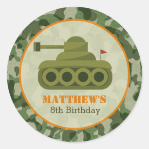 Tank Birthday Stickers - Militärsoldat der Boy Arm